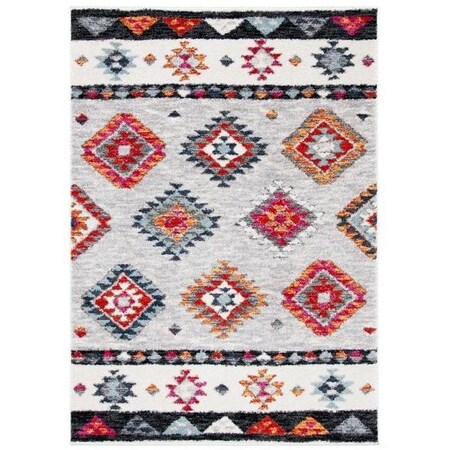 Safavieh Square Adirondack Global Area RugGrey & Red 6 x 6 ft. ADR245F-6SQ